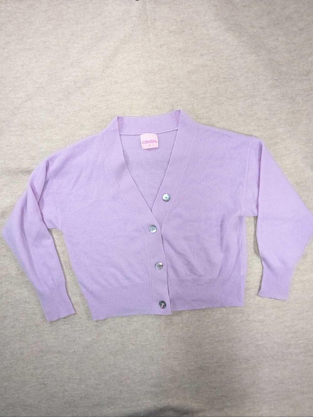 CRUSH Cashmere Lavender Lilac Purple Button Cardigan Loose Fit Soft Luxury XL